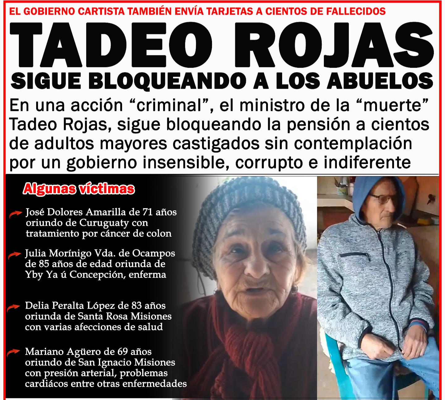 Criminal bloqueo de tarjetas a los adultos mayores